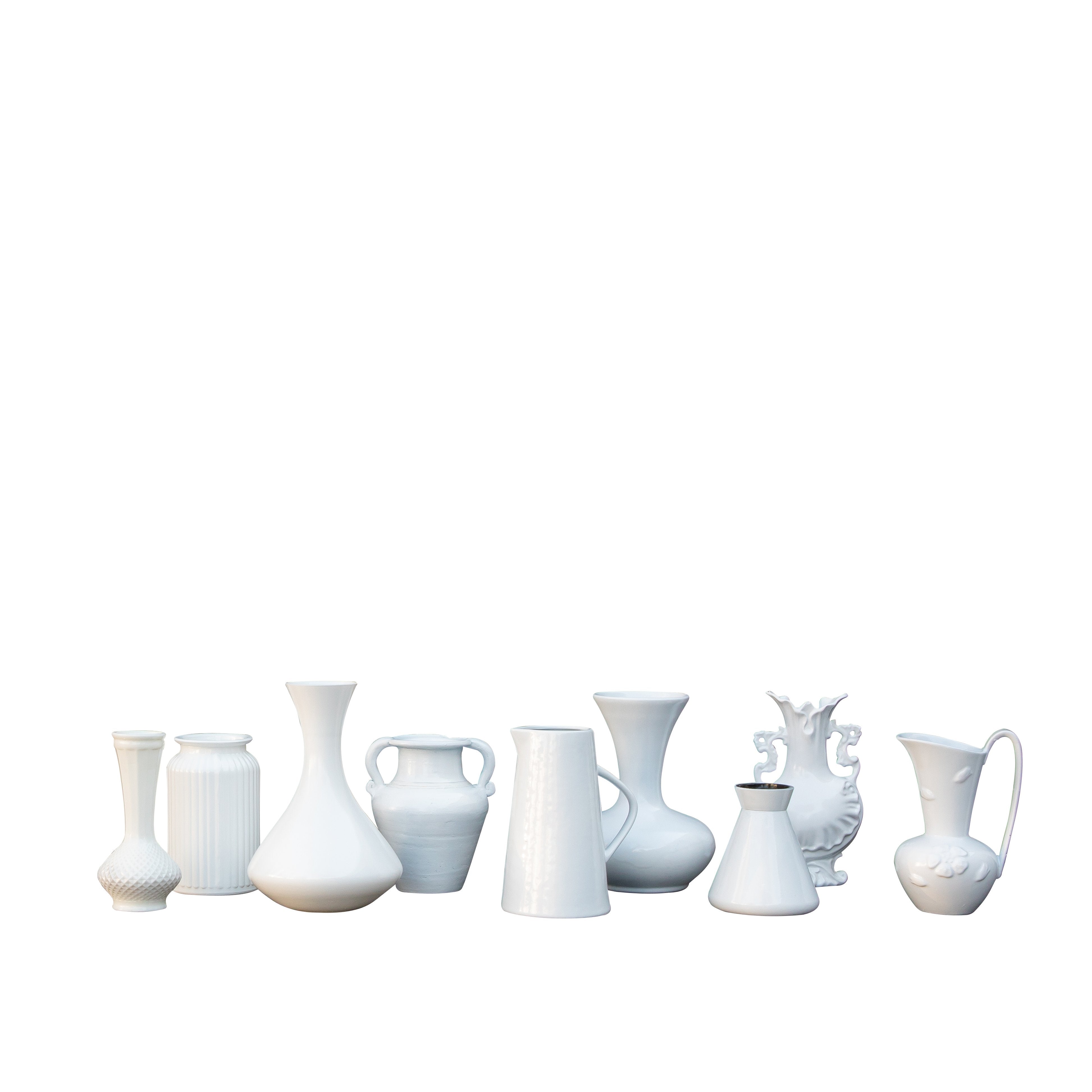 Assorted White Table Vases x10 Adelaide Party Hire