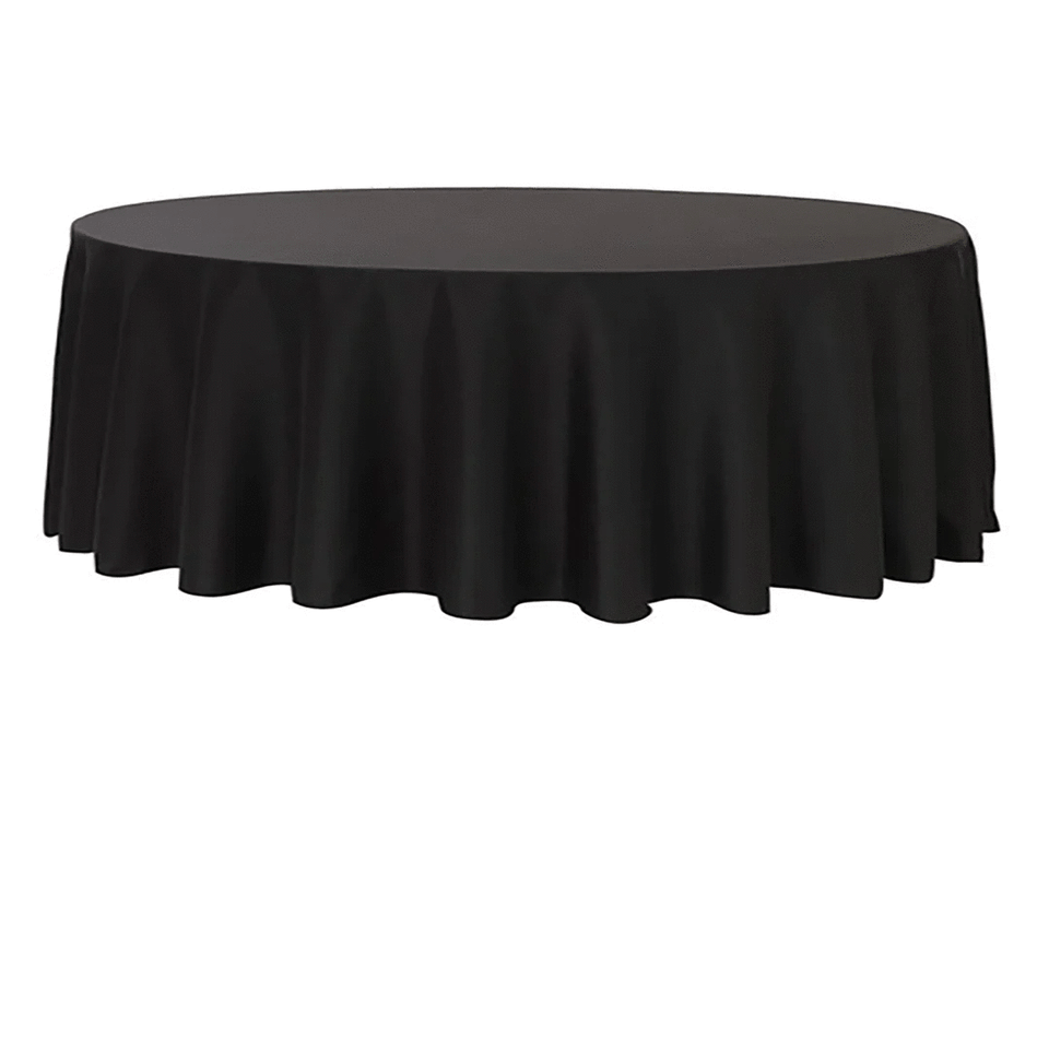Round Table Linen Black Adelaide Party Hire