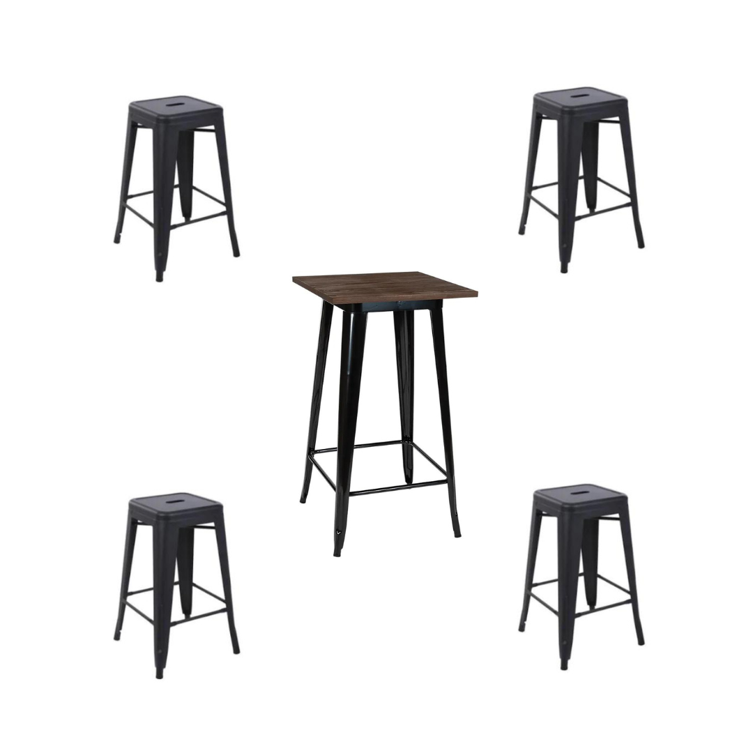 Tolix Black Bar Table & Stools Package Adelaide Party Hire