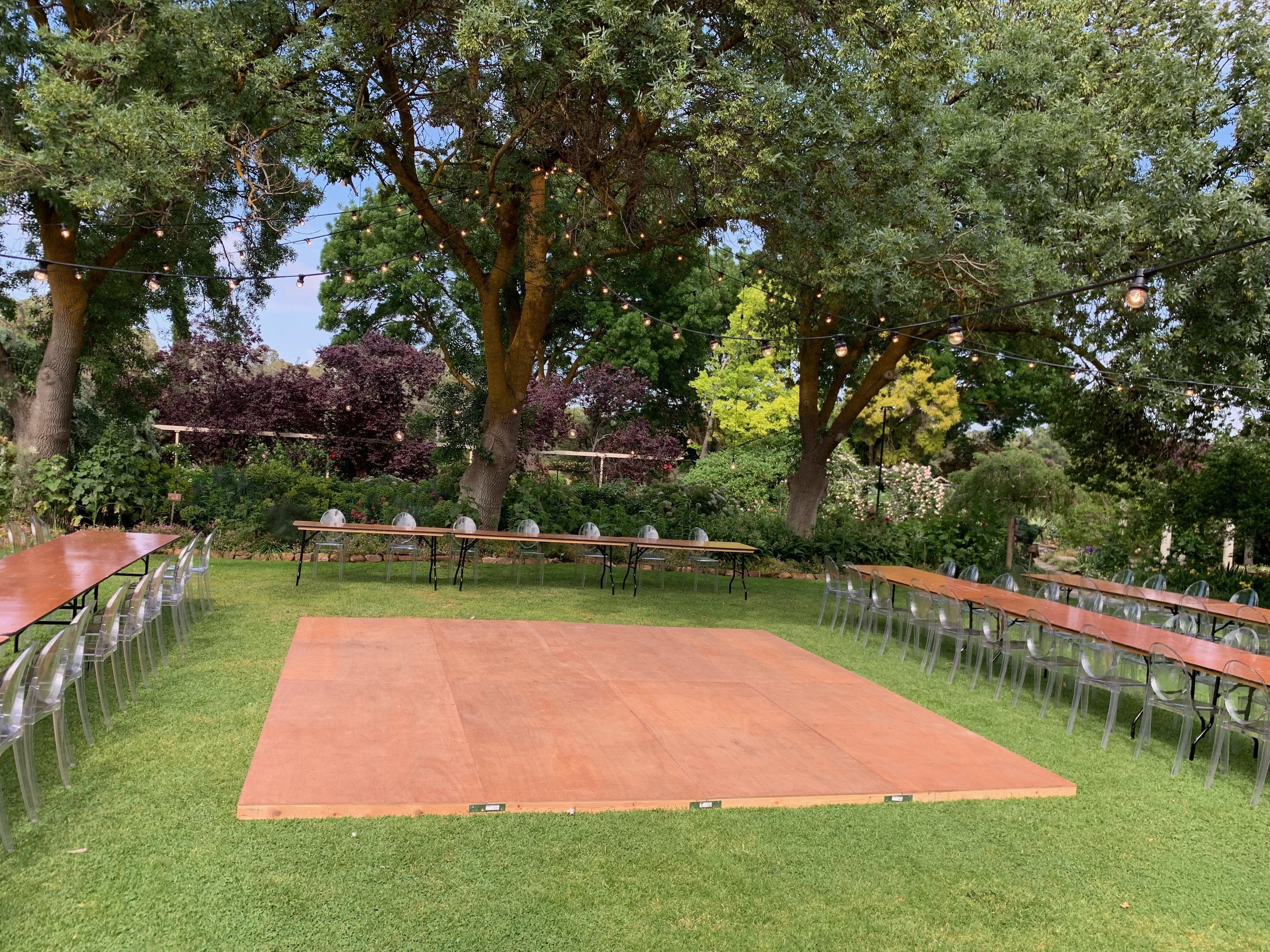 Natural Wood Dance Floor 4.8M x 2.4M Adelaide Party Hire