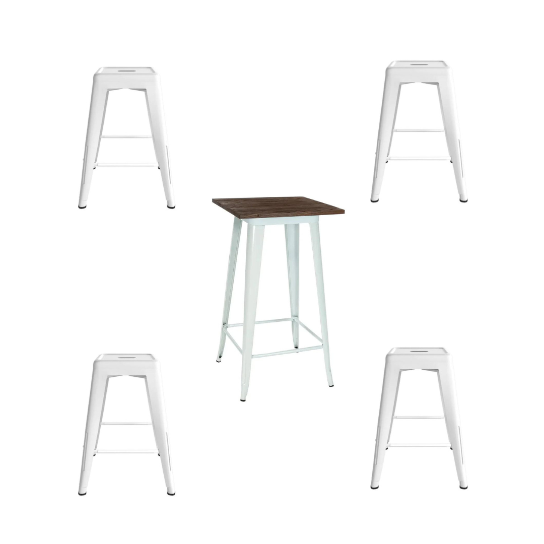 Bar Table & Stools Package White Tolix Adelaide Party Hire